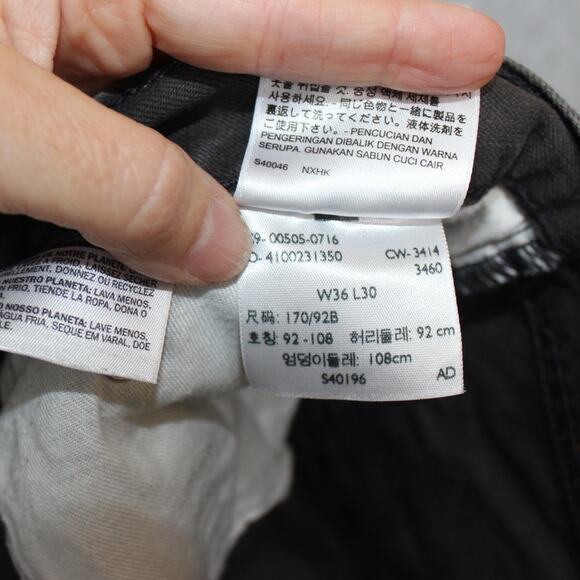 Levis Mens 505 Regular Fit Straight Leg Gray Denim Jeans‎ 36X30 - Picture 5 of 7